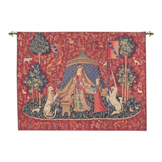 Lady With the Unicorn - Tent Loom Woven Tapestry - 122 X 165 Cm (4'0" X 5'5") - Requires Rod Size 4 For Sale