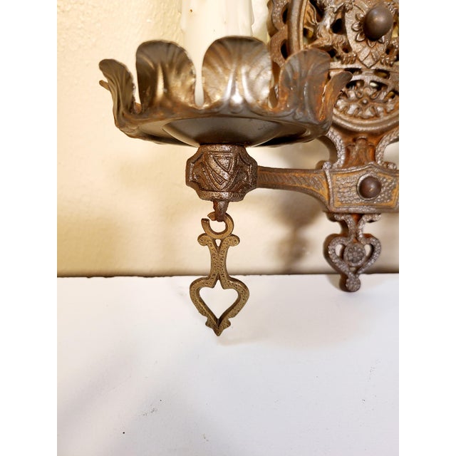 1920s Knight Sconces - a Pair For Sale - Image 4 of 11