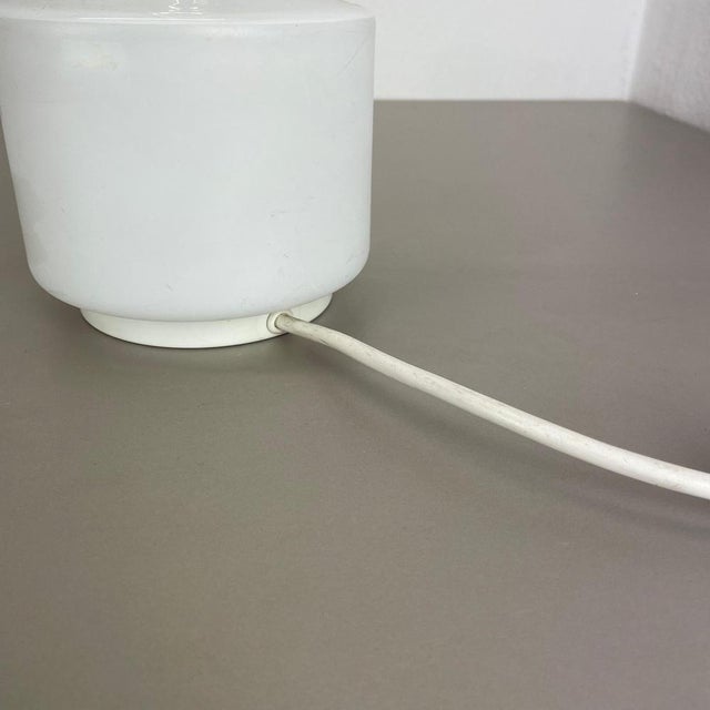 Modernist White Satin Glass Table Light Base attributed to Doria Lights, Germany, 1970s For Sale - Image 11 of 15