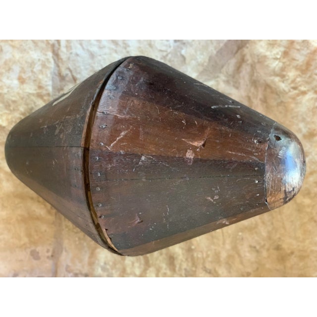 English Double Sided Late 19th Century English Industrial Factory Milliner's Felt Hat Mold Form Numbered With Patina For Sale - Image 3 of 12