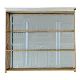Vintage Franklin Mint Gold and Mirrored Wall Curio Display Shelf For Sale