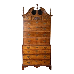 Bonnet Top Maple Highboy Chest of Drawers