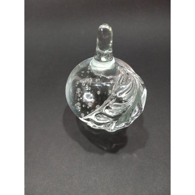 Glass 1960s Vintage Hand Blown Lead Crystal Taiwan Apples Bubbles Paper Weights- Set of 2 For Sale - Image 7 of 9