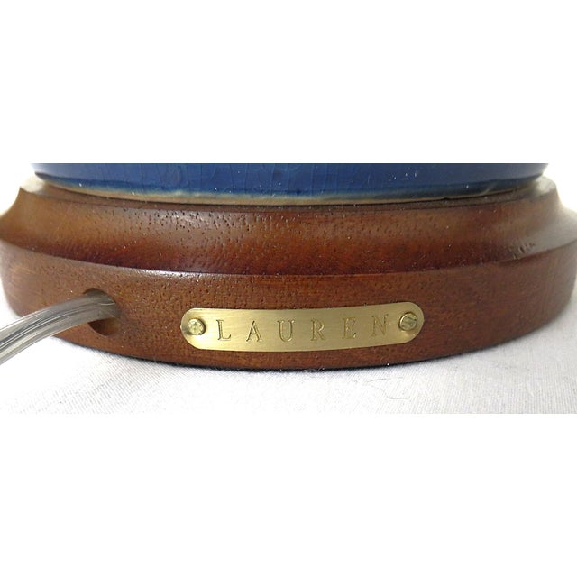 Early 21st Century Pair of Blue Ralph Lauren Table Lamps Double Gourd Designer For Sale - Image 5 of 6