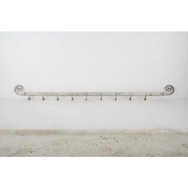 Silver Antique Industrial Butcher's Meat Hook Rack For Sale - Image 8 of 10