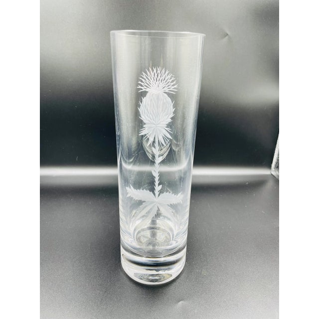 Vintage Modernist Etched Thistle Vase For Sale - Image 4 of 13