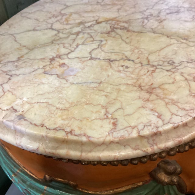 Early 20th Century Petite Burnt-Orange Side Table From Italy For Sale - Image 4 of 12