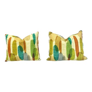 Pair of Midcentury Atomic Style Pillows For Sale