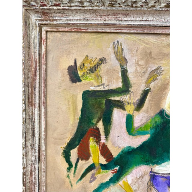 William Gropper, Large Oil Painting Klezmer Wedding Rabbis Judaica WPA Jewish Art William Gropper, c.1940's For Sale - Image 9 of 16