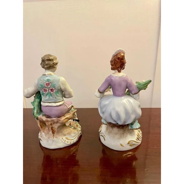 Antique Victorian Sitzendorf Figures, Set of 2 For Sale - Image 5 of 7