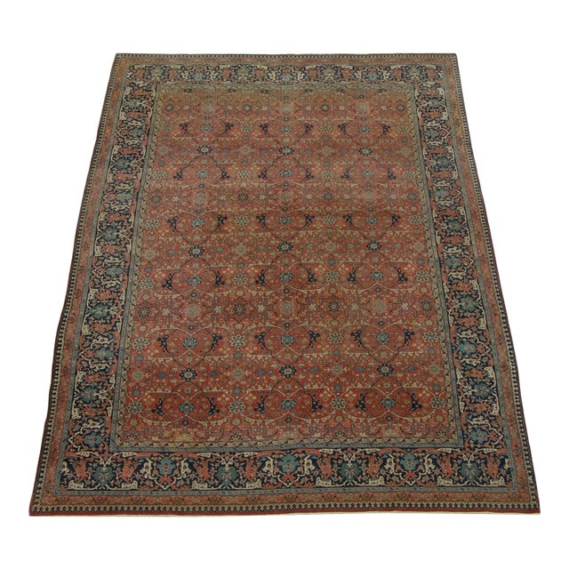 Antique Tabriz Rug Floral Design For Sale
