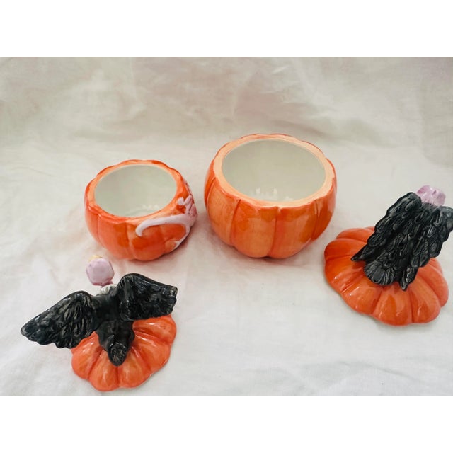 1980s Fitz & Floyd Buzzard/Pumpkin Candy Dish/Box For Sale - Image 5 of 7