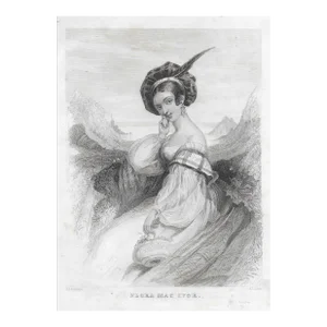 Antique Engraving of Walter Scott Character Flora Mac Ivor by Joseph John Jenkins