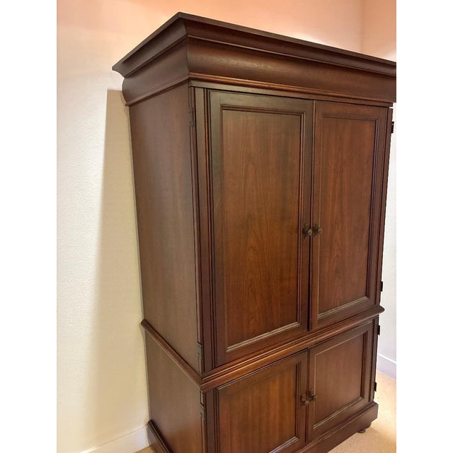 2000 - 2009 Vintage Computer Armoire Desk - Solid Wood - By Hekman Furniture Company, Attributed For Sale - Image 5 of 5