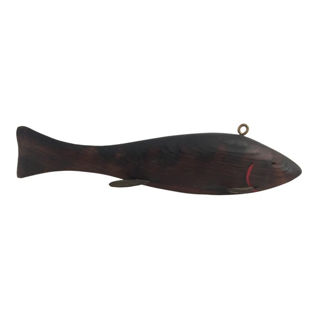 1960s Vintage Fish Decoy HandCarved Hand Painted Ice Fishing Weight