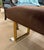 Textile Mid Century Modern Polished Brass Bench With Chocolate Brown Velvet Seat For Sale - Image 7 of 9