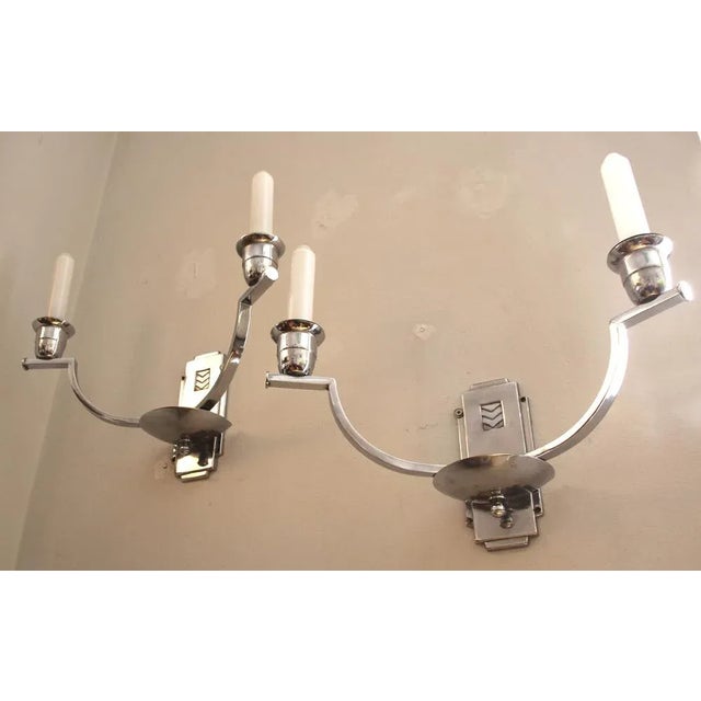 German Bauhaus Wall Lamps with Electric Candles, 1930s, Set of 2 For Sale - Image 4 of 8
