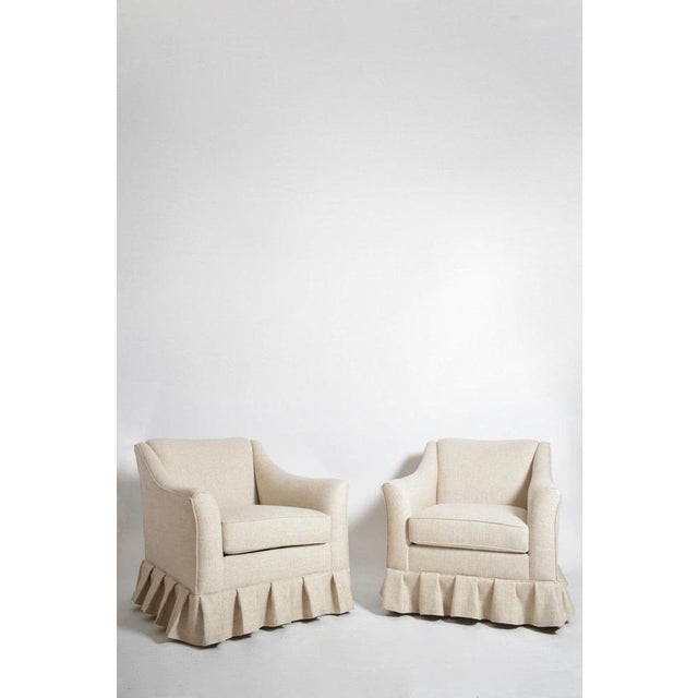 Pair of Italian armchairs, 1960s. Height: 73 cm - 28.74 in Length: 80 cm - 31.5 in Width: 84 cm - 33.07 in Seating height:...