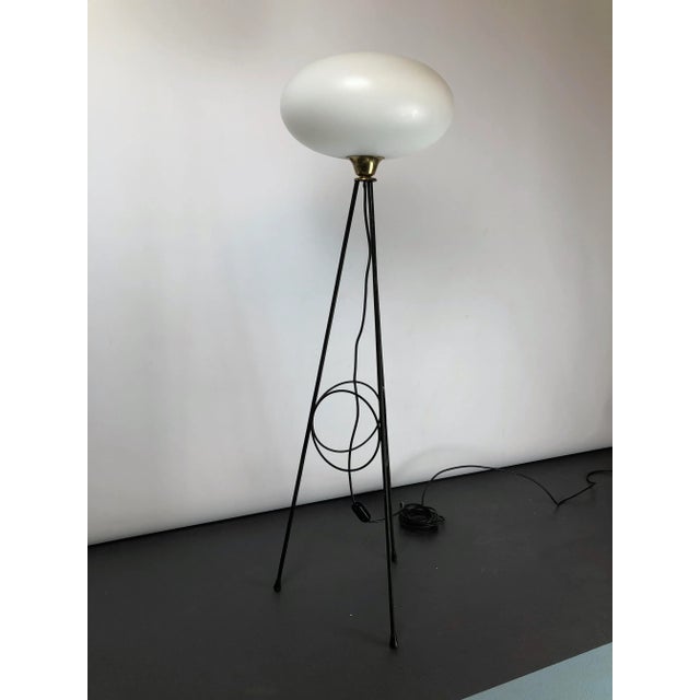 Black Italian Brass Floor Lamp from Stilnovo, 1950s For Sale - Image 8 of 18