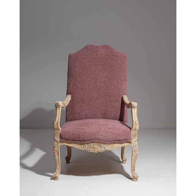 19th Century France Louis XIV Antique White Wood Armchair For Sale - Image 4 of 10