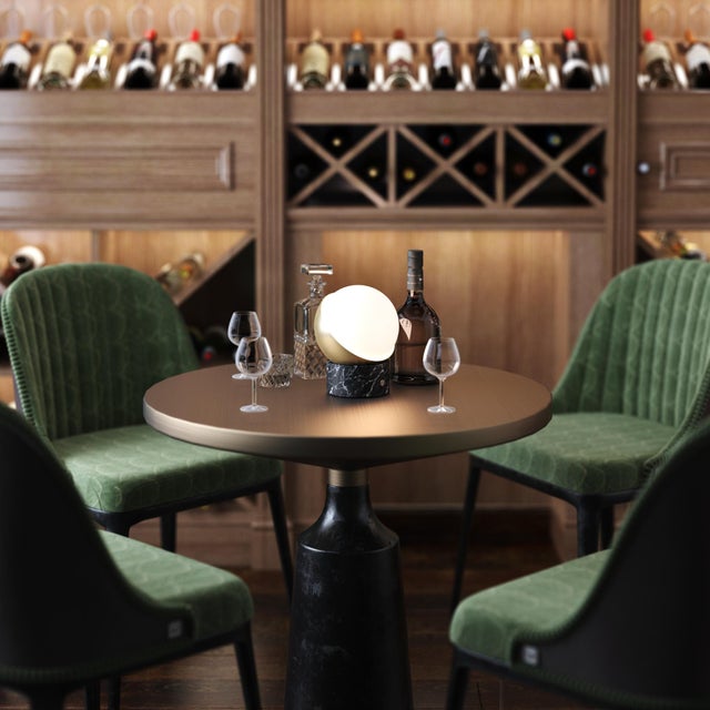 ORB by Kibün - where geometric perfection meets material opulence. This captivating accent piece features a luminous cased...