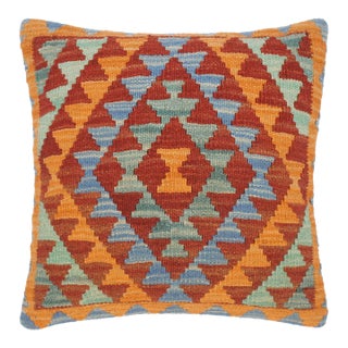 1990s Bohemian Turkish Pamila Hand Woven Kilim Throw Pillow For Sale