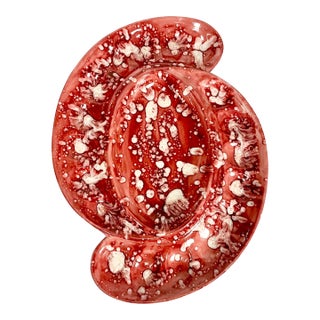 Mid-Century Americana Folk Art Splattered Deviled Egg Plate, Artist Signed For Sale