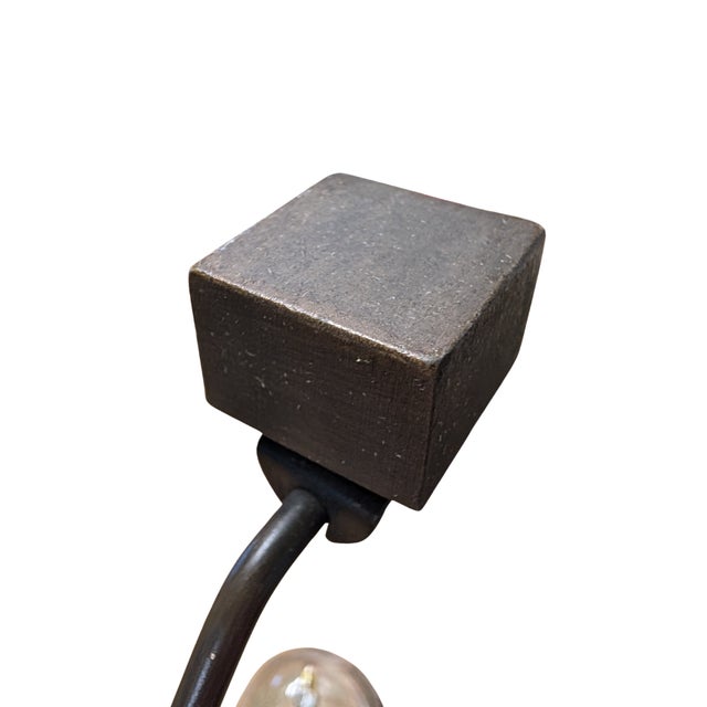 Vintage Pressed Glass Diamond-Point Brass Table Lamp, Leviton Socket For Sale - Image 10 of 16