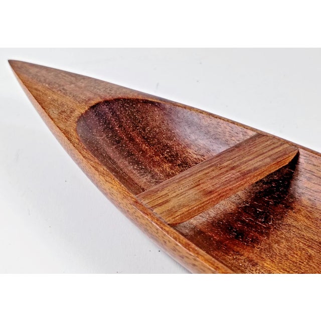 Vintage Wooden Hand Made 9.75" Boat Figurine For Sale - Image 9 of 10