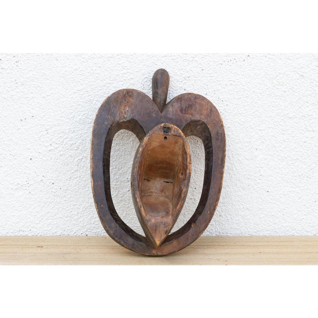 Wood African Kwele Mask, Heartwood Harmony For Sale - Image 7 of 8