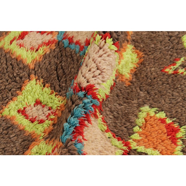 Textile Vintage Moroccan Runner Rug With Colorful Diamond Medallions - Rug & Kilim For Sale - Image 7 of 8