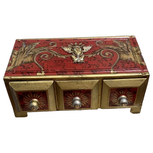 Ooak, Gemstone, Winged, Female Lion, Florentine Box For Sale - Image 9 of 10