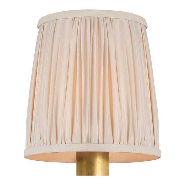 Visual Comfort Signature 5" Pleated Champagne Silk Shade For Sale