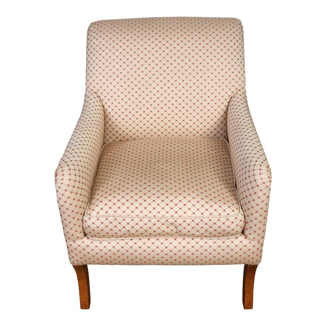 Vintage Upholstered Diamond Print Club Chair, A. Rudin For Sale