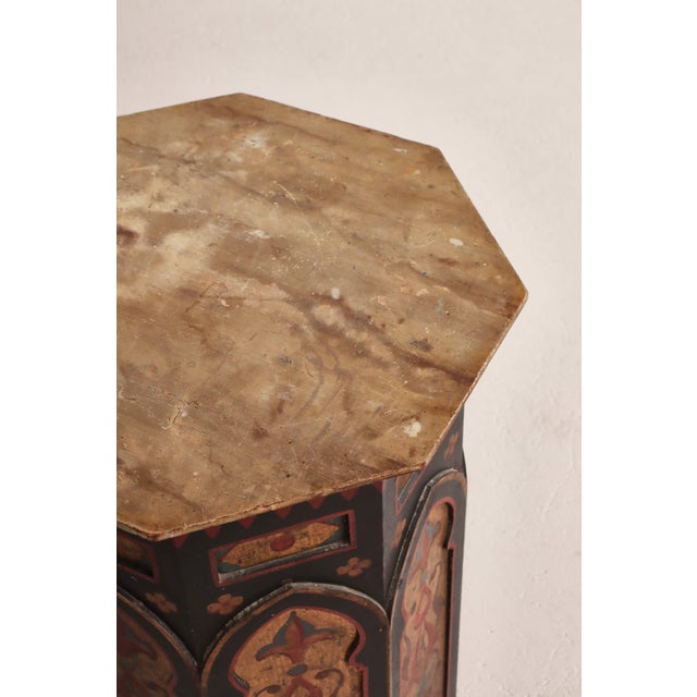 Antique Scandinavian Column Cabinet with Hand-Painted Decor For Sale - Image 6 of 16