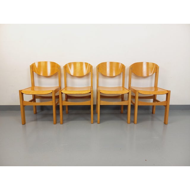 Minimalist Beechwood Chairs, 1980s, Set of 4 For Sale - Image 10 of 18