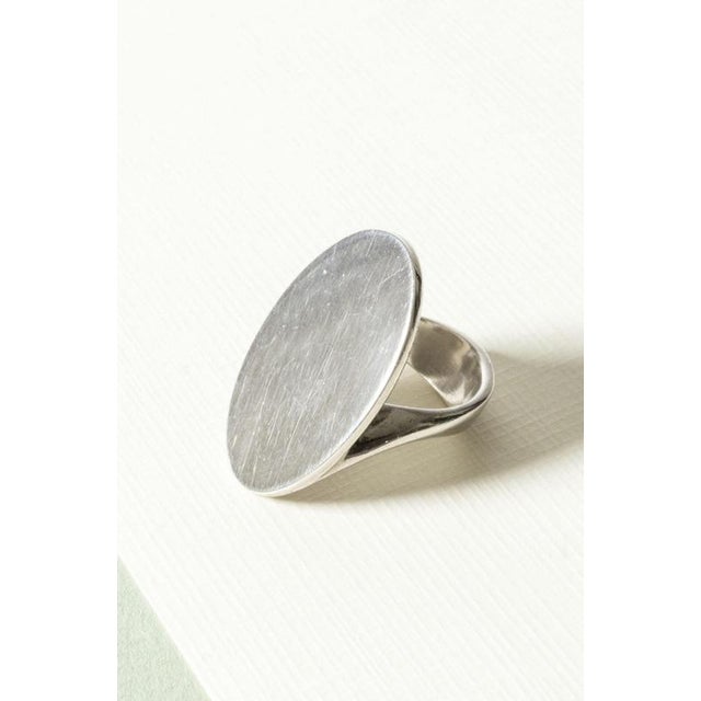 Metal Modernist Silver Ring from Hans Hansen, 1960s For Sale - Image 7 of 7