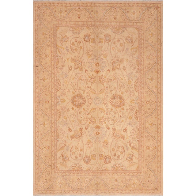 Boho Chic Beige/Tan Wool Rug - 6'6'' X 8'0'' For Sale - Image 10 of 10