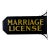 Early 20th Century "Marriage License" Wood Sign in Gold Letters and With Original Brackets For Sale