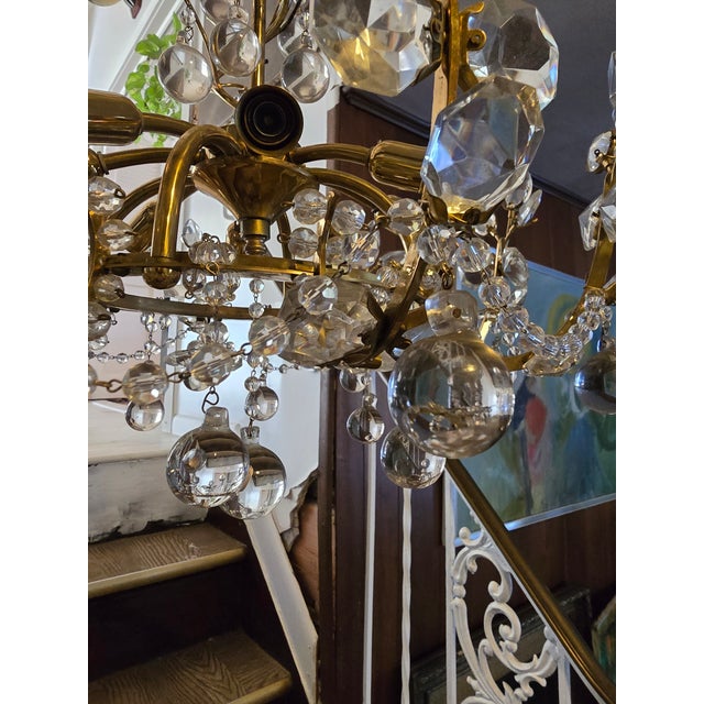 1960s Vintage Mid Century Modern Bagues Style Chandelier For Sale - Image 5 of 12