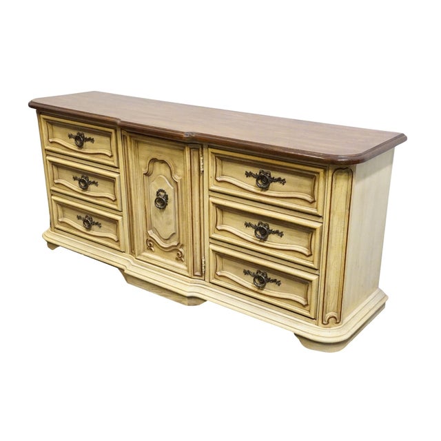 STANLEY FURNITURE Mediterranean Style? 73" Triple Door Dresser in Antique White / Cream Finish 4723-05 31.5" High 73" Wide...