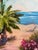 Vintage Signed M. Bryson Tropical Beach Palm Tree Landscape Painting, Framed For Sale - Image 9 of 17
