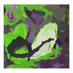 Abstract in Green and Purple Painting
