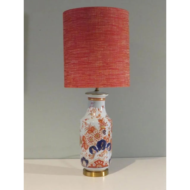 Textile Large Mid-Century Ceramic Table Lamp with Imari Inspired Motif, 1960s For Sale - Image 7 of 7