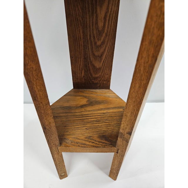 Early 20th Century Antique Oak Plant Stand For Sale - Image 5 of 13