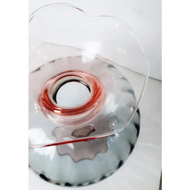 Large Pink and Gray Murano Glass Vase, 1980s For Sale - Image 3 of 10