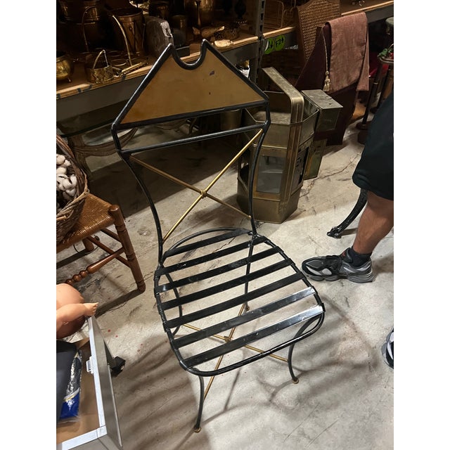 Up for consideration is a beautiful vintage gold and black wired chair. This piece would look lovely in your home and it...