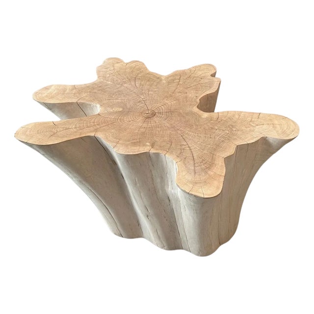 Andrianna Shamaris Amorphous Bleached Teak Wood Table For Sale