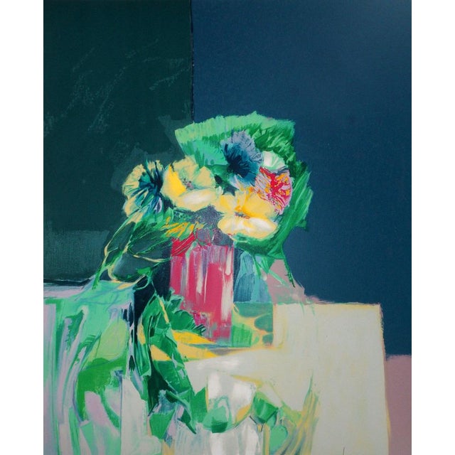 Claude HEMERET (1929) Yellow Bouquet Original color lithograph Signed in pencil On wove paper, 56 x 76 cm (approx. 22 x 30...
