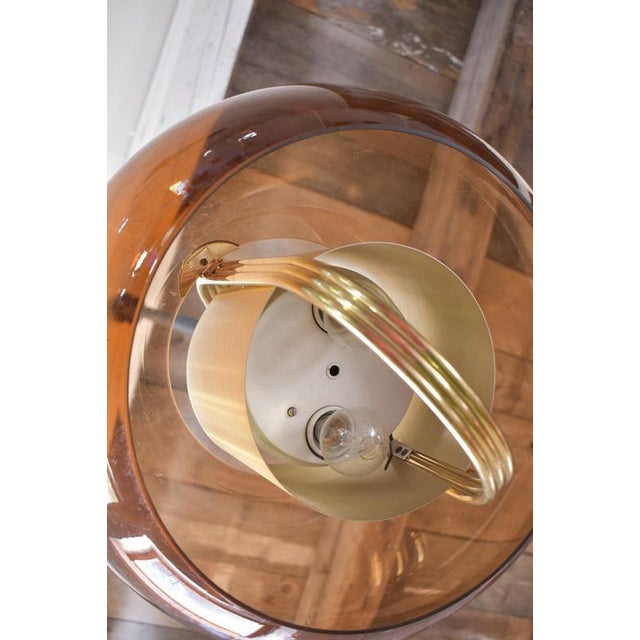 Brass and Smoked Glass Pendant Lamp from Temde, Germany, 1970s For Sale - Image 10 of 12